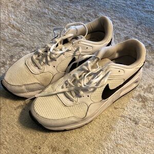 Nike White Sneakers with Black Swoosh